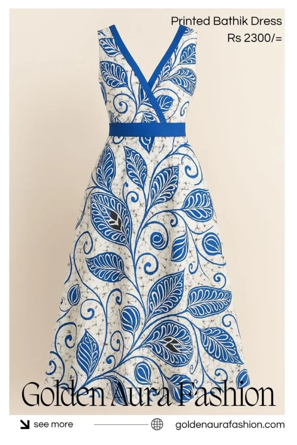 Printed Bathik A Line Dress - Image 3